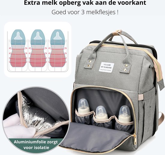 LuierRugzak met Babybed, USB poort en extra veel ruimte!